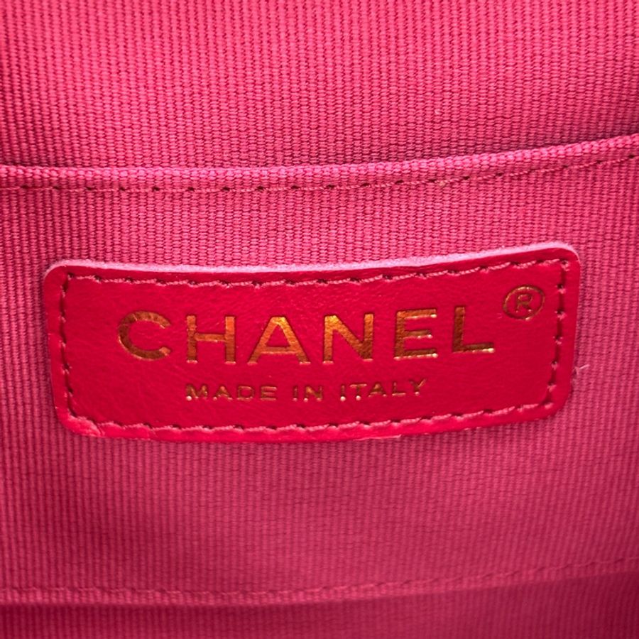 紅色 菱格紋 牛皮 DUMA 後背包【CHANEL 香奈兒】 AS2908-5