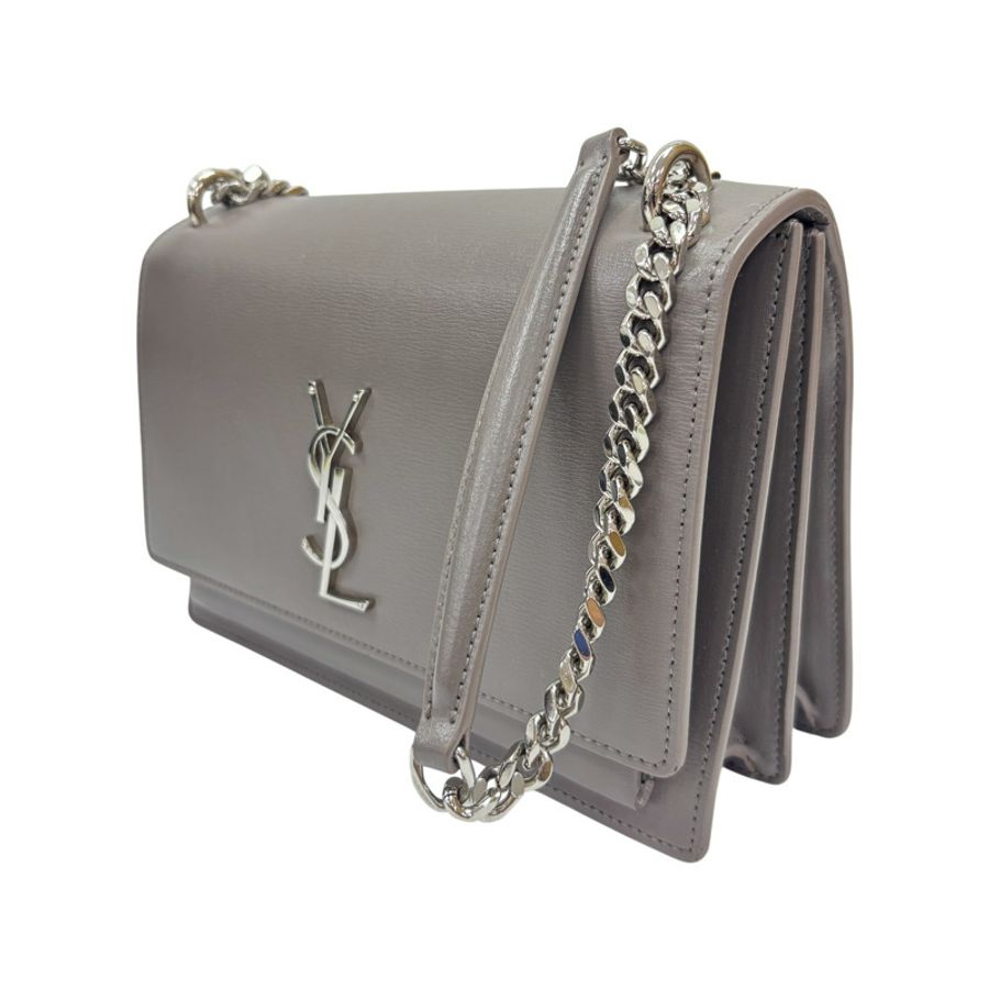 灰色 牛皮 Sunset 肩背包【SAINT LAURENT YSL 聖羅蘭 】 442906-1