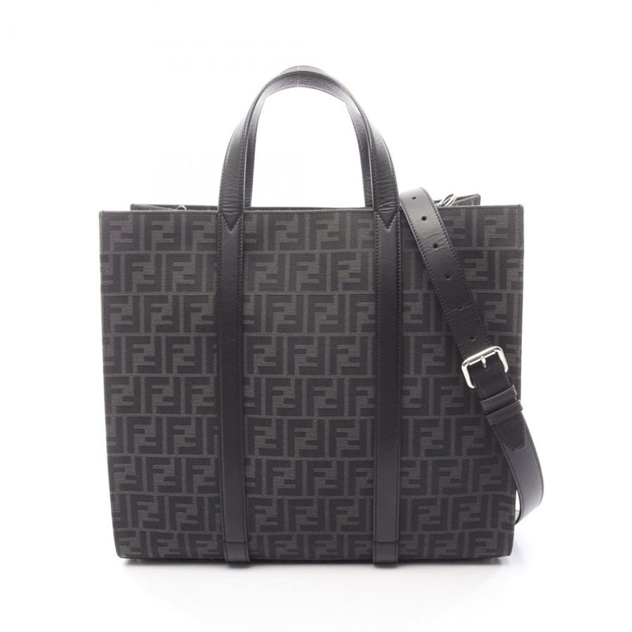 FENDI FF提花手提單肩斜背包 7VA390 帆布皮革 二手-0