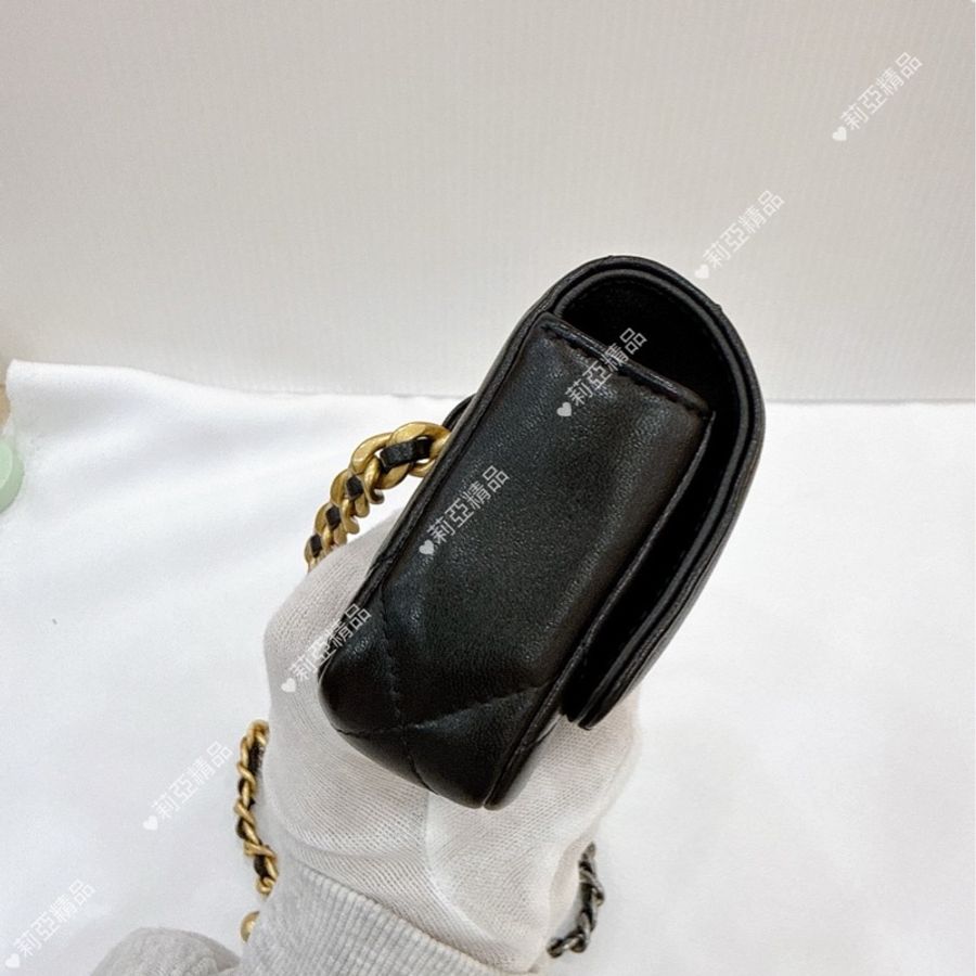 莉亞精品♡ Chanel AP3774 黑金19腰包 二手-4