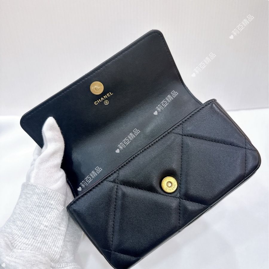 莉亞精品♡ Chanel AP3774 黑金19腰包 二手-11