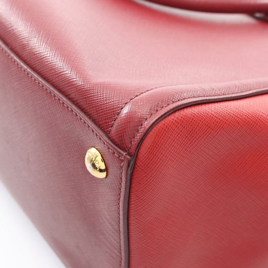 PRADA 三角標誌單背包,Saffiano 皮革,波爾多紅,二手女款-6