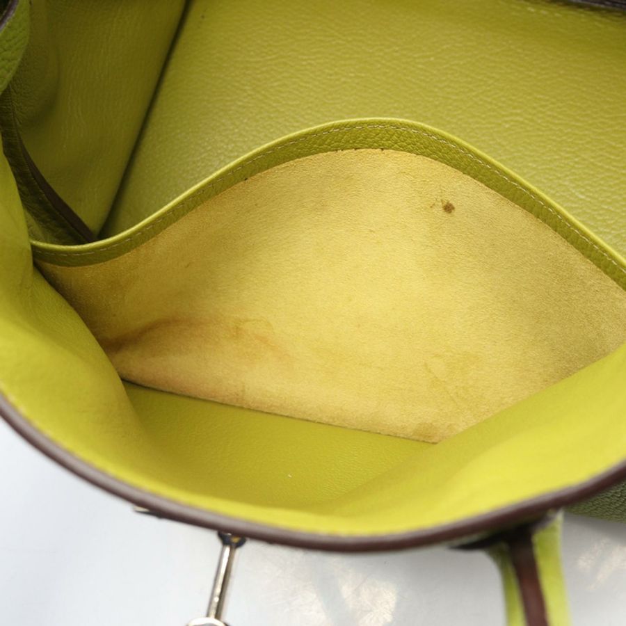 愛馬仕 Birkin 30 手袋 I 028496CK Clemence 皮革 Anis 綠色 SHW 二手女士-8
