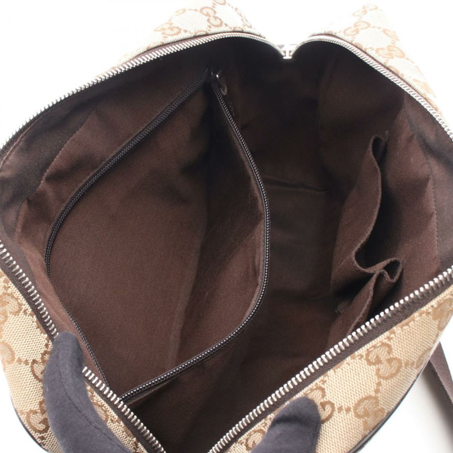 GUCCI GG帆布單肩斜背包 449173 KY9KN 皮革 米棕色 二手-2