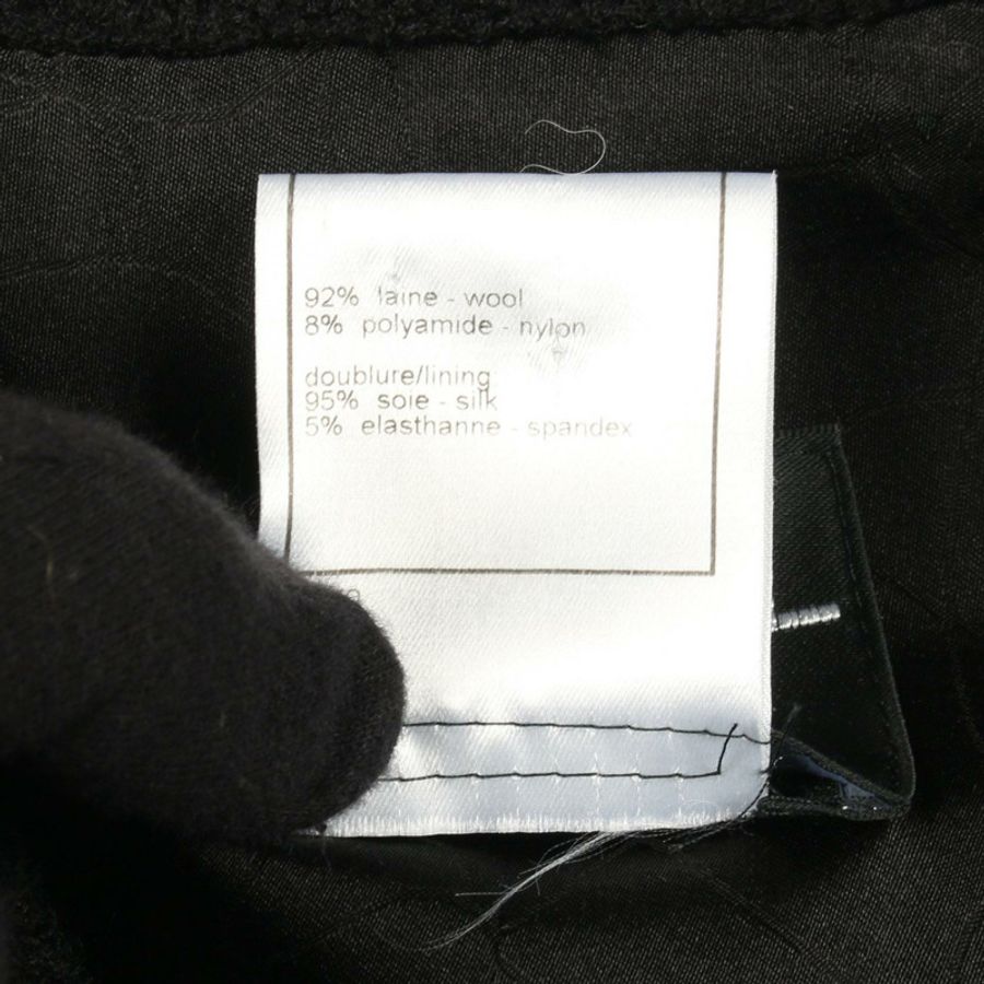香奈兒山茶花修身外套外套 #40 P20557V11949 黑色羊毛二手女款-3
