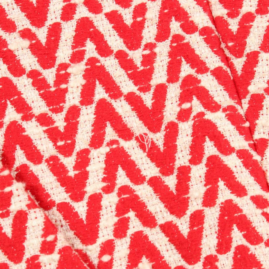 Valentino V 字圖案 其他夾克 棉質 紅色 米色 二手 女裝-9