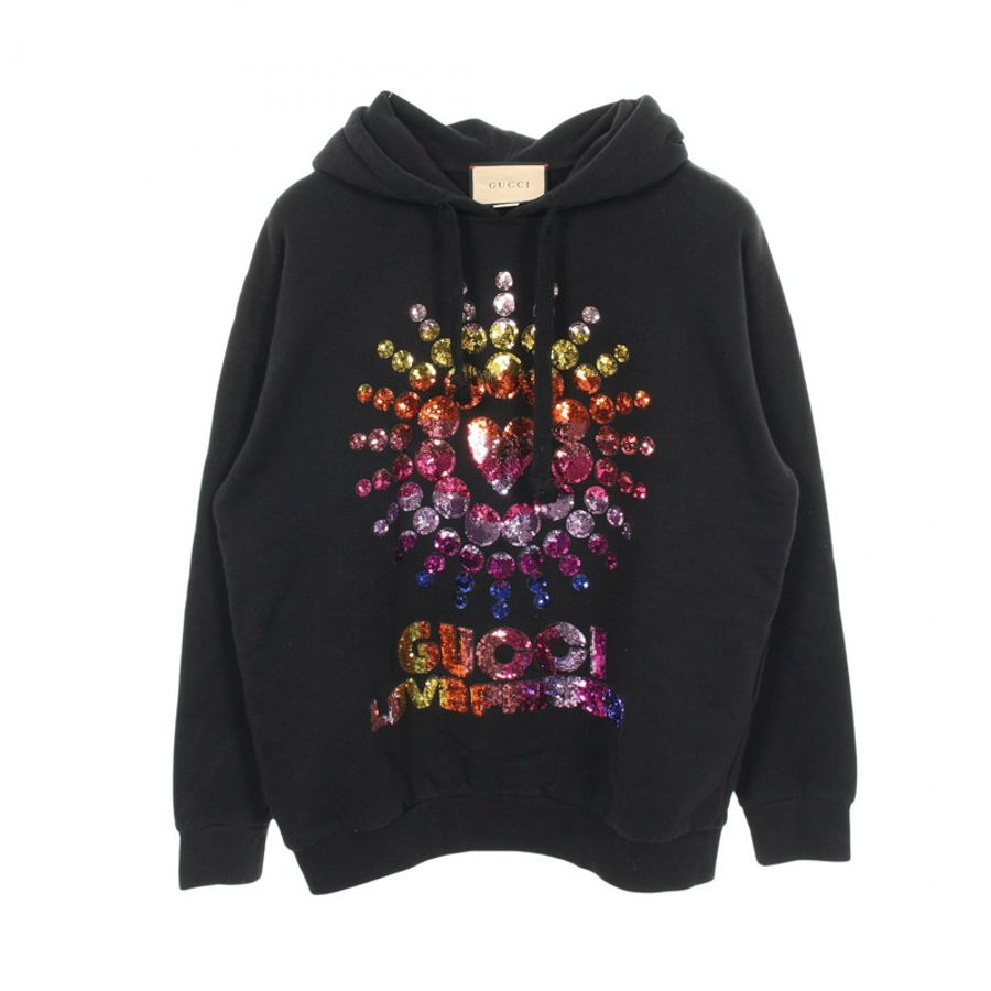 GUCCI LOVE PARADE 連帽衫 615061 純棉 黑色 多色 二手 男款 M 碼-0