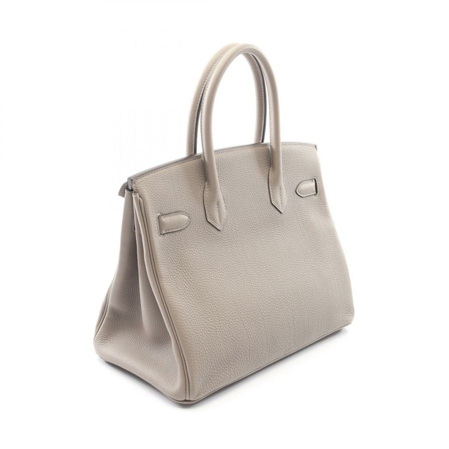 HERMES Birkin 30 手提包 C Togo 皮革 灰瀝青 二手 女士 GHW-1
