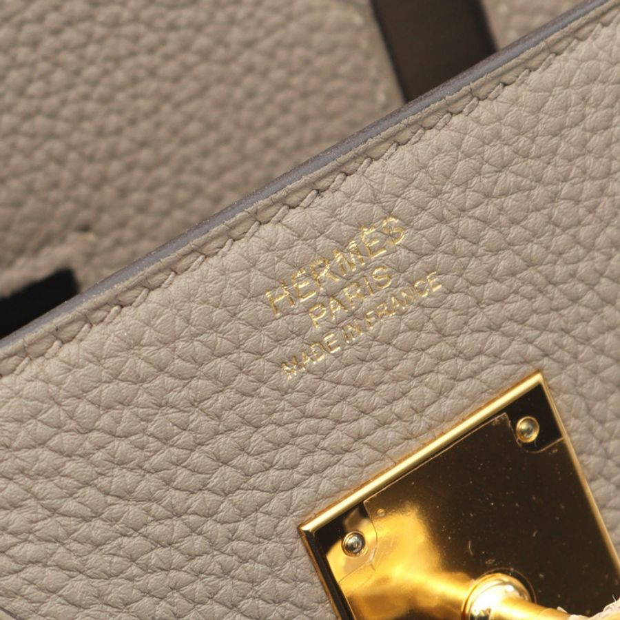 HERMES Birkin 30 手提包 C Togo 皮革 灰瀝青 二手 女士 GHW-3