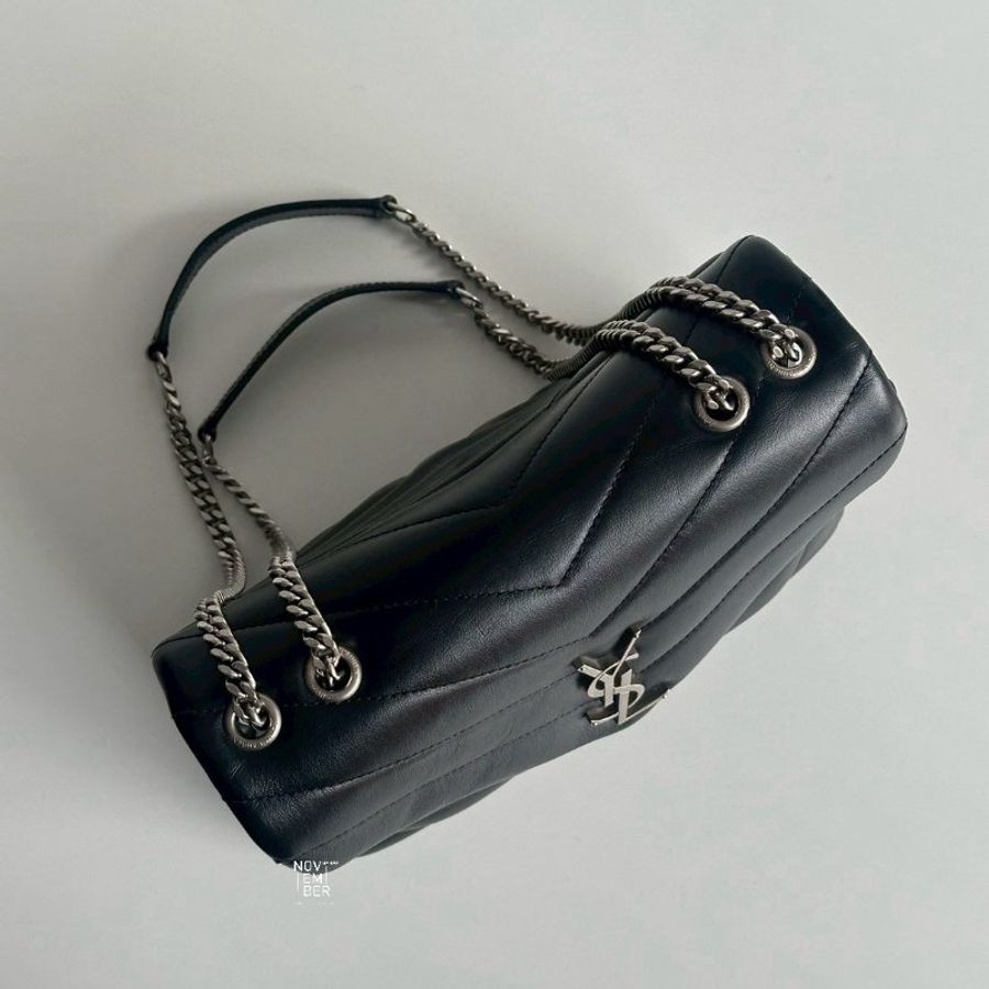 99新🆕 Saint Laurent YSL 聖羅蘭 LouLou 黑銀中號-3