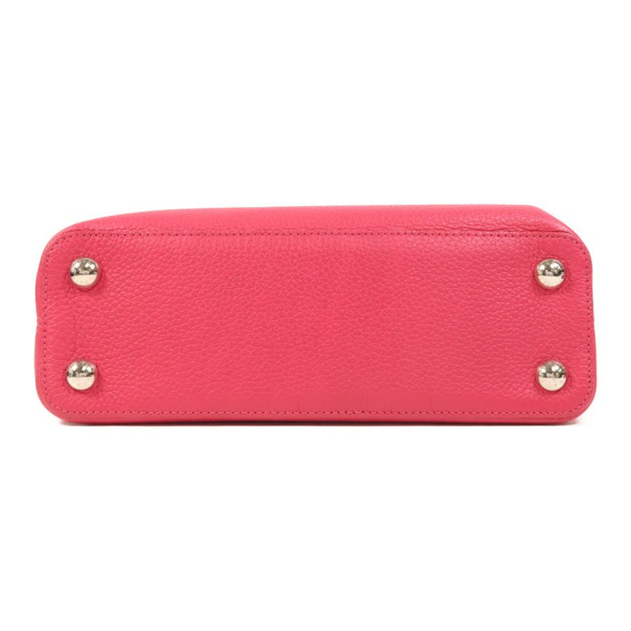 LOUIS VUITTON Taurillon Capucines BB銀扣手挽肩背兩用袋-3