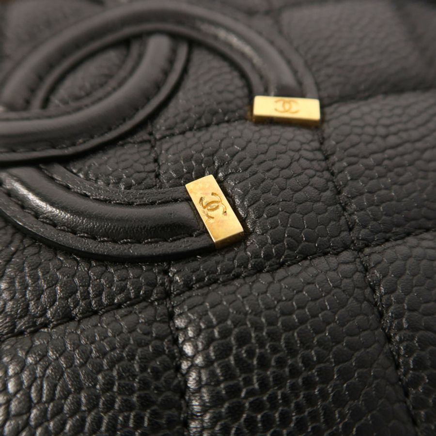 CHANEL 牛皮皮革Vanity Case金扣手挽肩背兩用袋-15