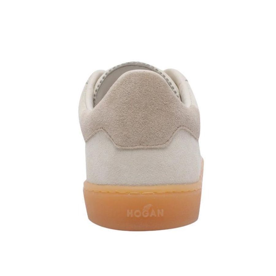 Hogan 女款Cool 絨面革網眼拼接運動鞋 白色.粉色/底高2.5公分 IT36/36.5/37/37.5/38/38.5/39-5