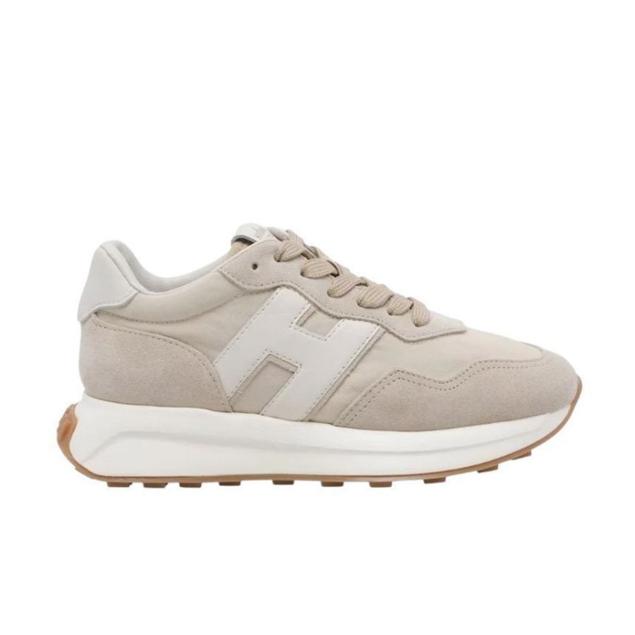 Hogan 女款 H641絨面革拼接運動鞋 灰色/底高5公分 IT35/36/36.5/37/37.5/38/38.5/39/40-4