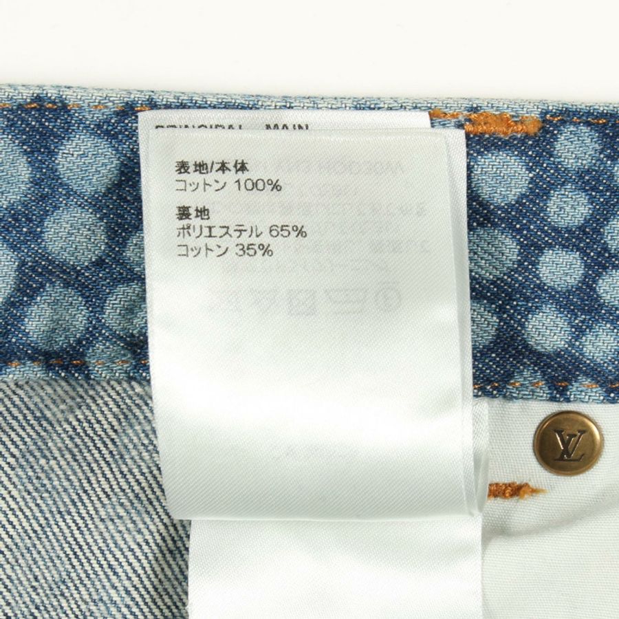 路易威登 LV x YK 南瓜圖案純棉牛仔褲,藍色,32號,二手男款-3
