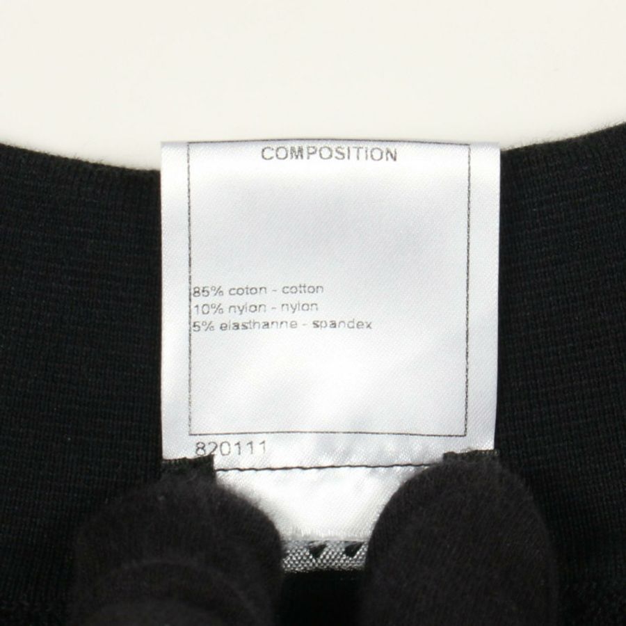 香奈兒 (CHANEL) CC Logo 紐帶珍珠連身裙 P53686K07000 棉尼龍黑 #36 二手女裝-3
