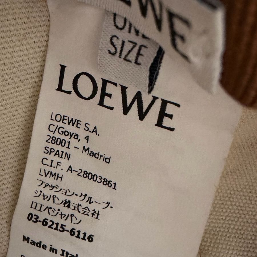 Loewe 絨皮 logo帽子 駝色-4
