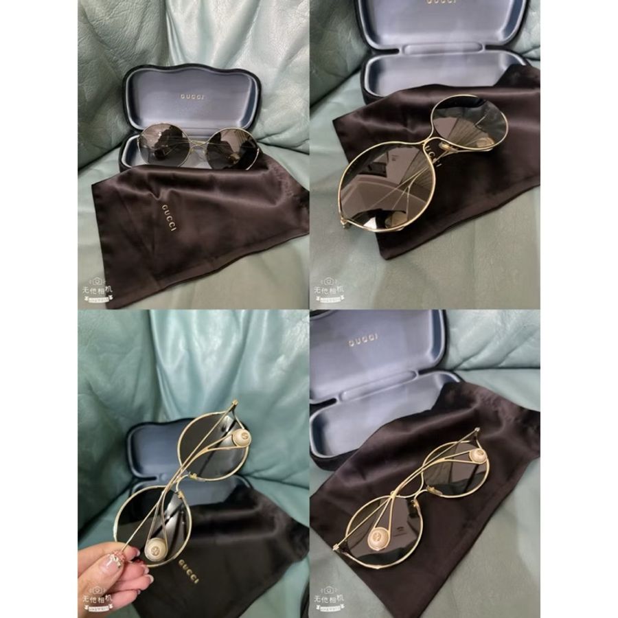 二手Gucci 橢圓形金色鏡框太陽眼鏡-6