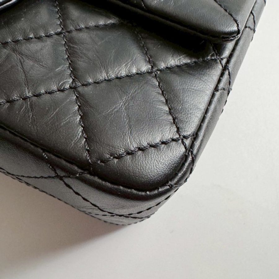 ✨全網最低 超級無敵百搭 Chanel 黑色鞣製牛皮2.55鏈包-6