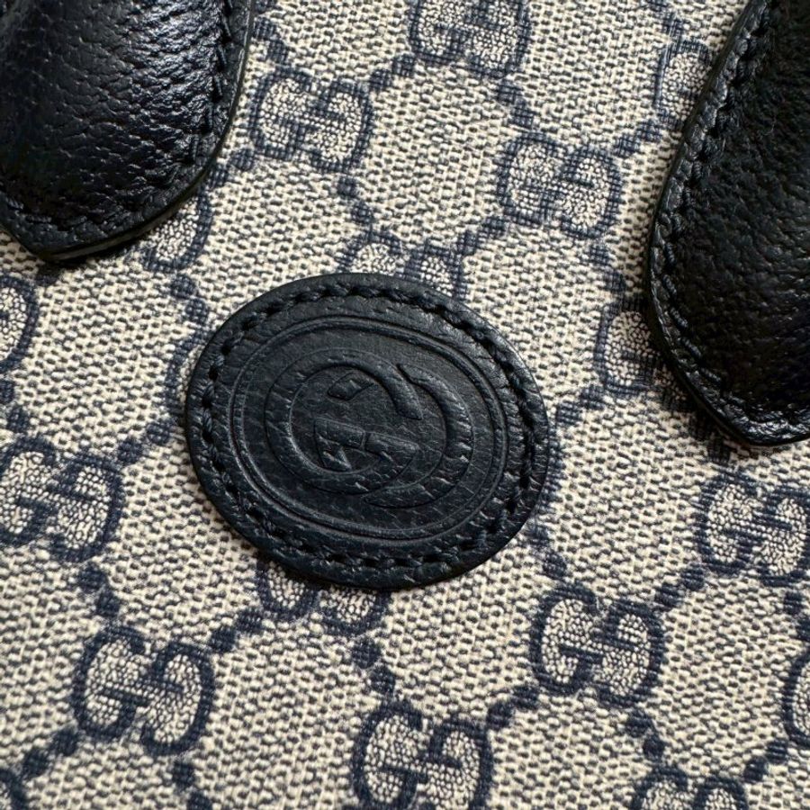 🎉95成新 GUCCI 深藍色拼經典老花琴譜包 斜背包-2