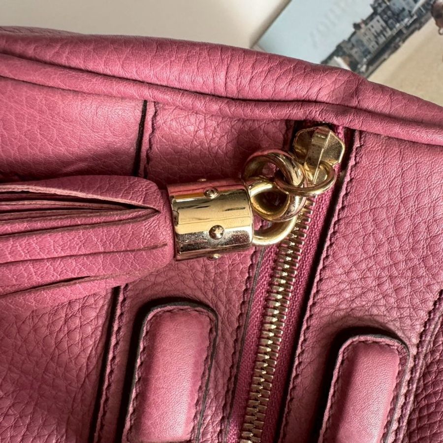 🎉#全往最低 絕版旅行袋 GUCCI 柔粉色大雙G波士頓包-17