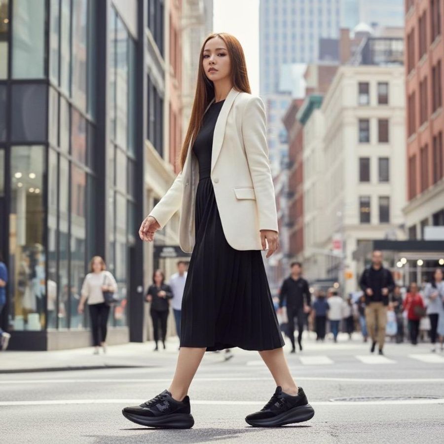 Hogan 女款 Maxi I Active 厚底運動鞋 黑色配亮片H/底高6.5公分 IT36/36.5/37/37.5/38/38.5/39-1