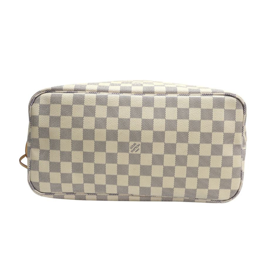 Neverfull MM 肩背包 白色 棋盤格帆布【LOUIS VUITTON LV 路易威登】 N40604-3