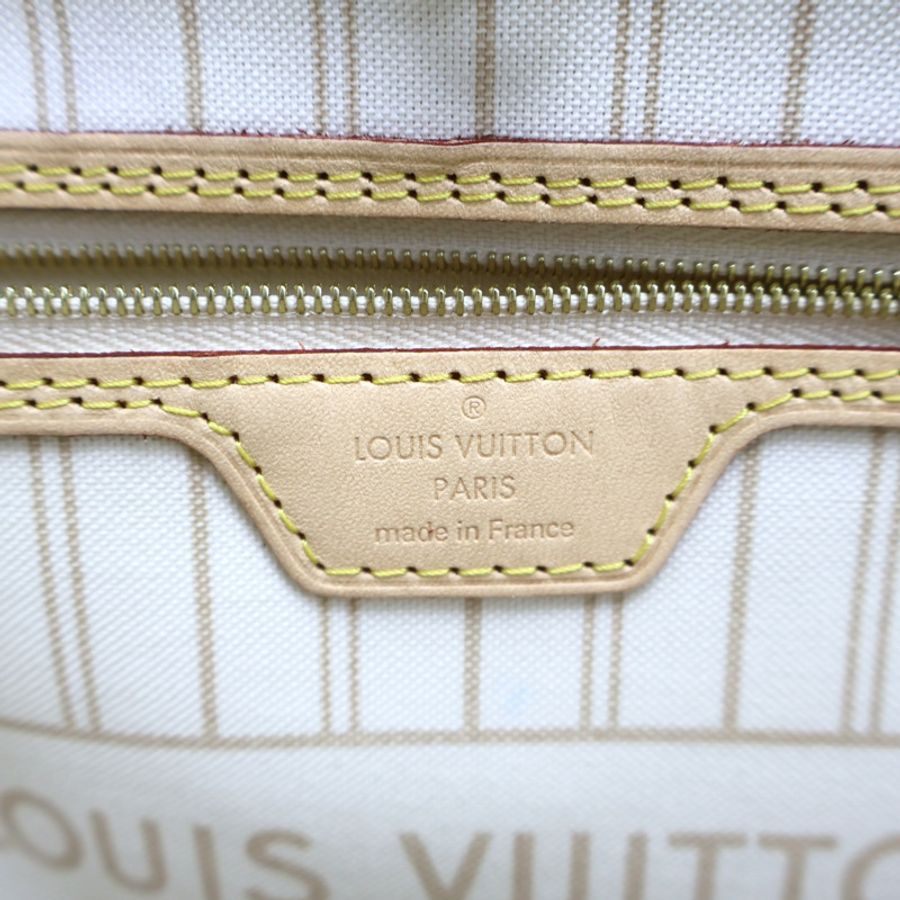 Neverfull MM 肩背包 白色 棋盤格帆布【LOUIS VUITTON LV 路易威登】 N40604-9