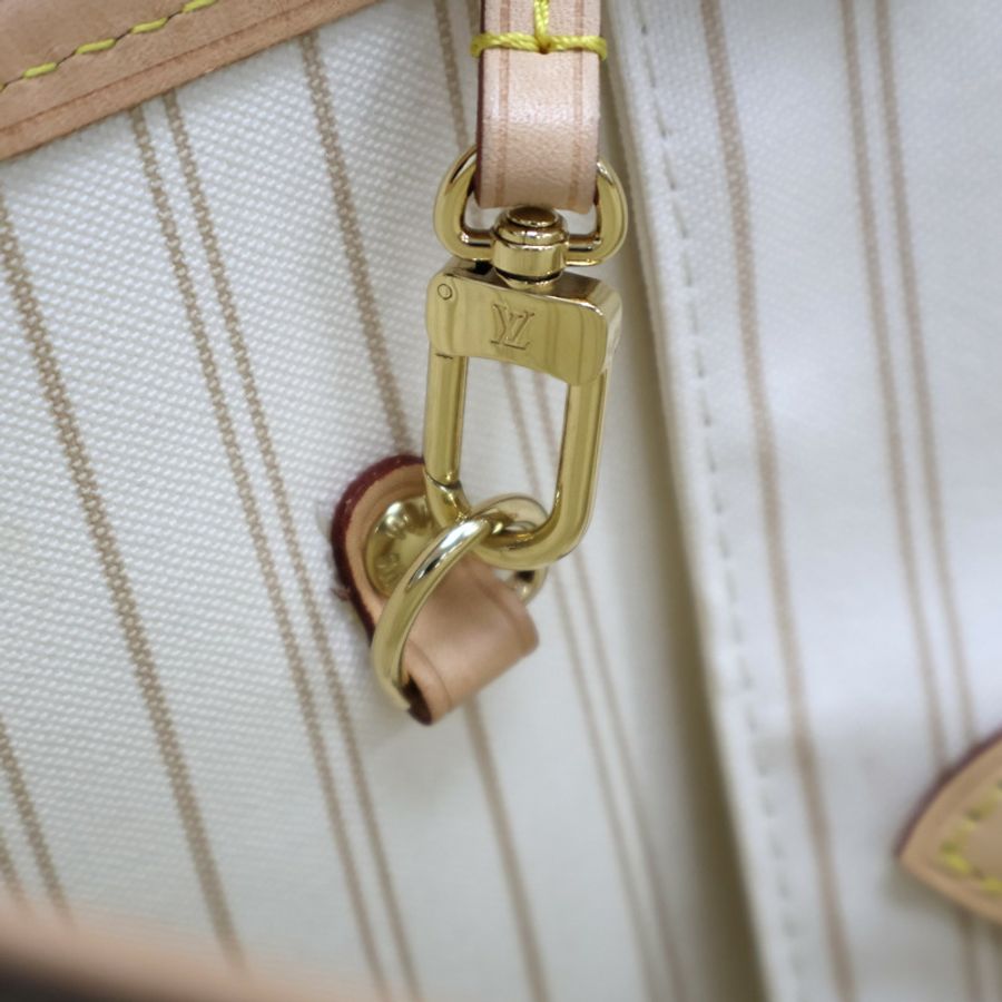 Neverfull MM 肩背包 白色 棋盤格帆布【LOUIS VUITTON LV 路易威登】 N40604-11