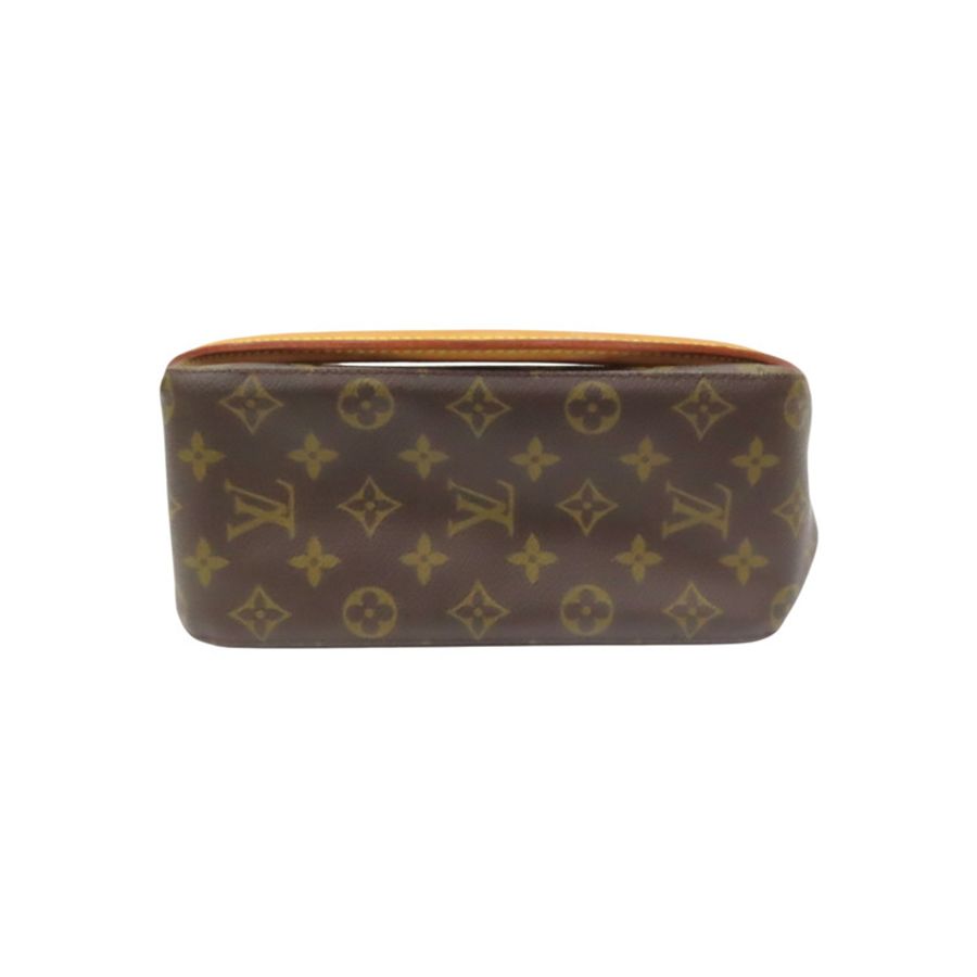棕色 原花帆布 Looping MM 肩背包【LOUIS VUITTON LV 路易威登】 M51146-3