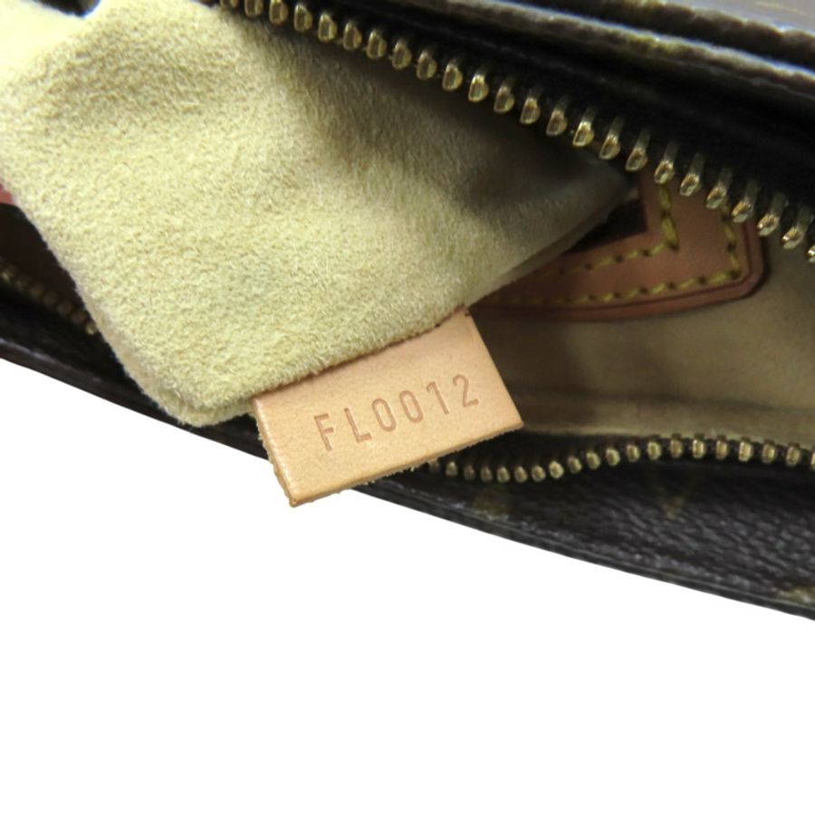棕色 原花帆布 Looping MM 肩背包【LOUIS VUITTON LV 路易威登】 M51146-7