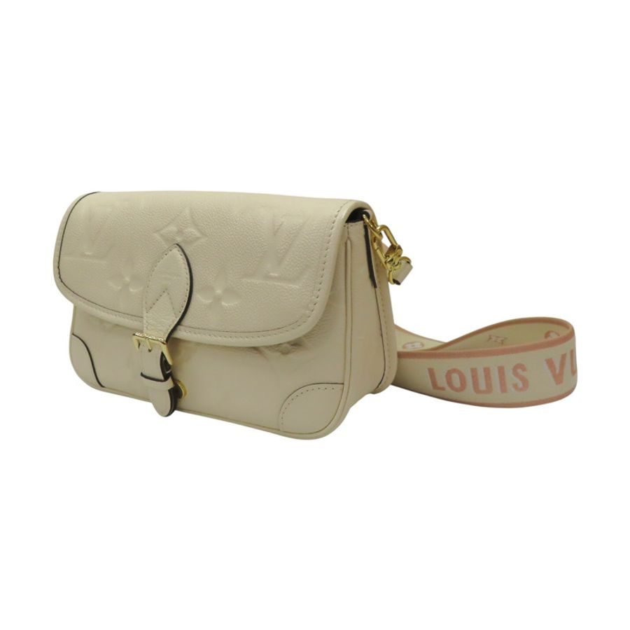 白色 原花壓紋牛皮 Diane 肩背包【LOUIS VUITTON LV 路易威登】 M46388-2