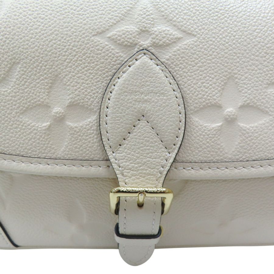 白色 原花壓紋牛皮 Diane 肩背包【LOUIS VUITTON LV 路易威登】 M46388-7