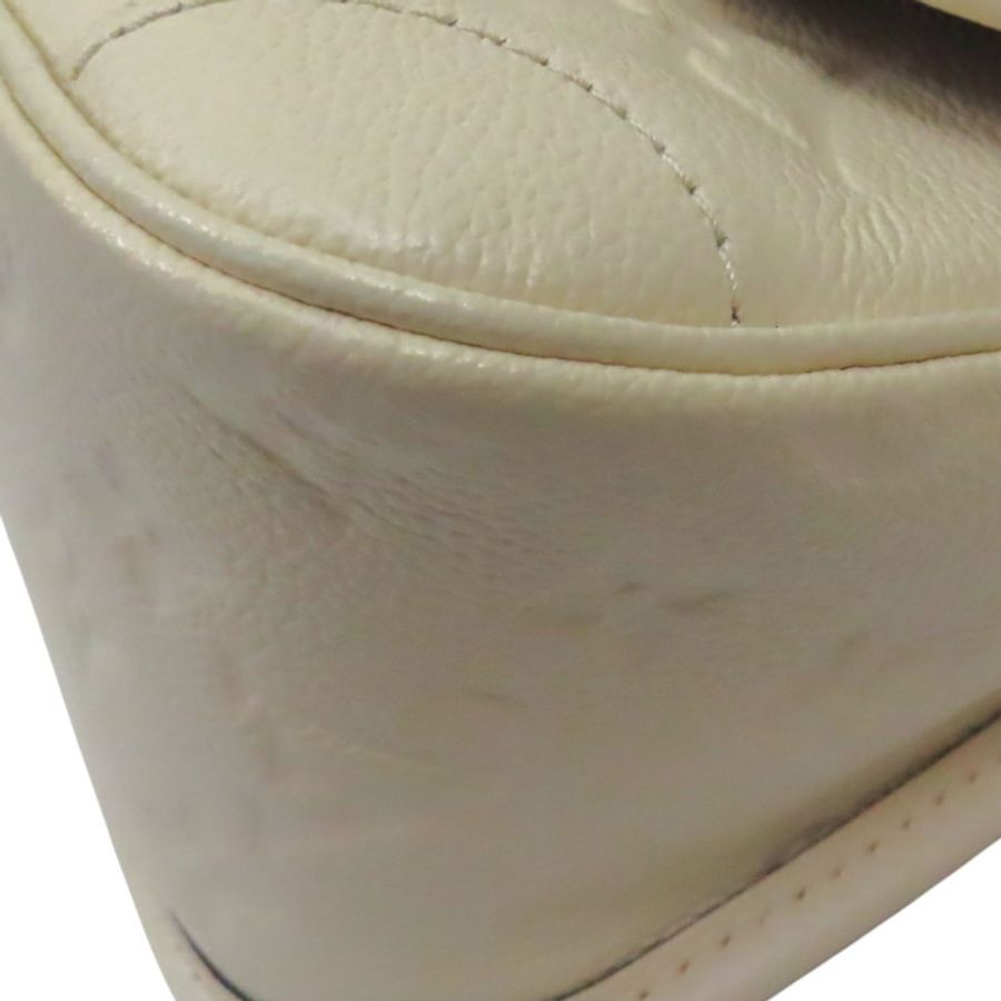 白色 原花壓紋牛皮 Diane 肩背包【LOUIS VUITTON LV 路易威登】 M46388-10