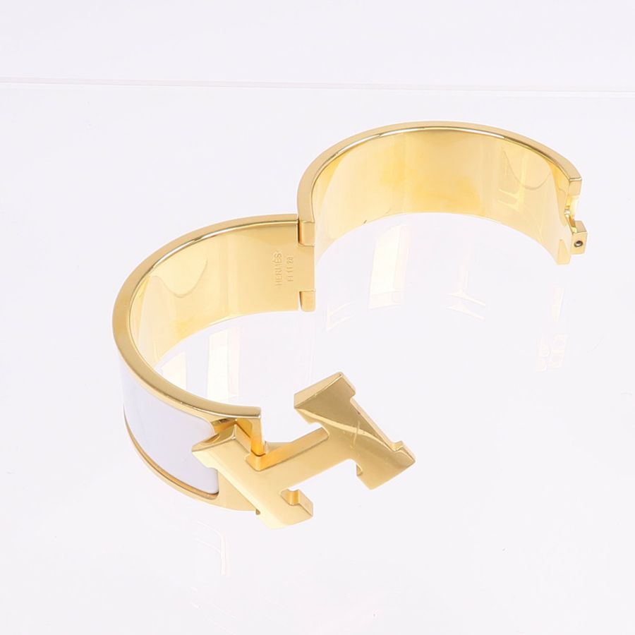 HERMES 金屬/琺瑯Clic Clac H手鐲-7