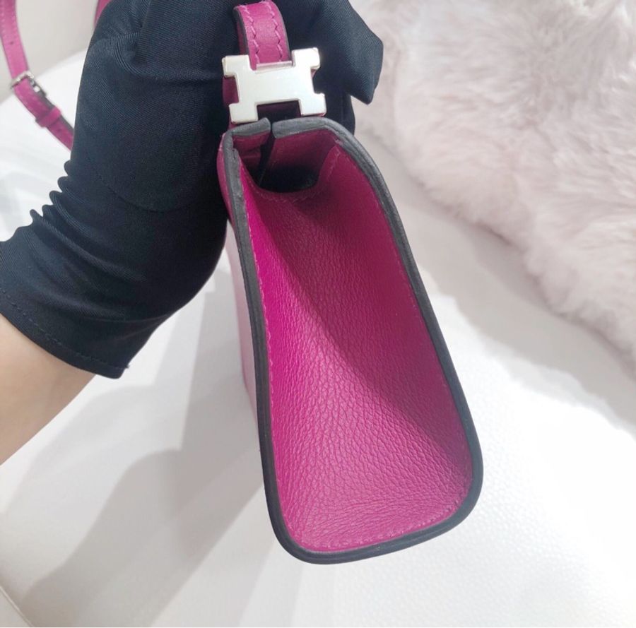 【罕見稀有色✨99新❗️全網最低價】Hermès Clic-H 21cm 银扣 Evercolor小牛皮-3