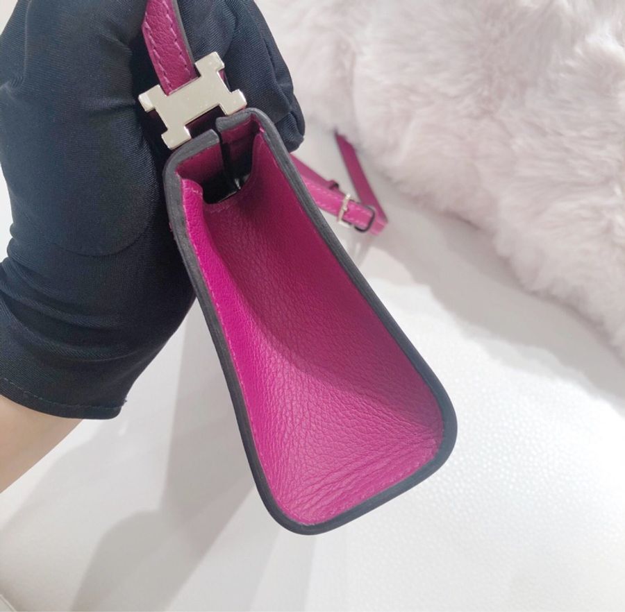 【罕見稀有色✨99新❗️全網最低價】Hermès Clic-H 21cm 银扣 Evercolor小牛皮-4