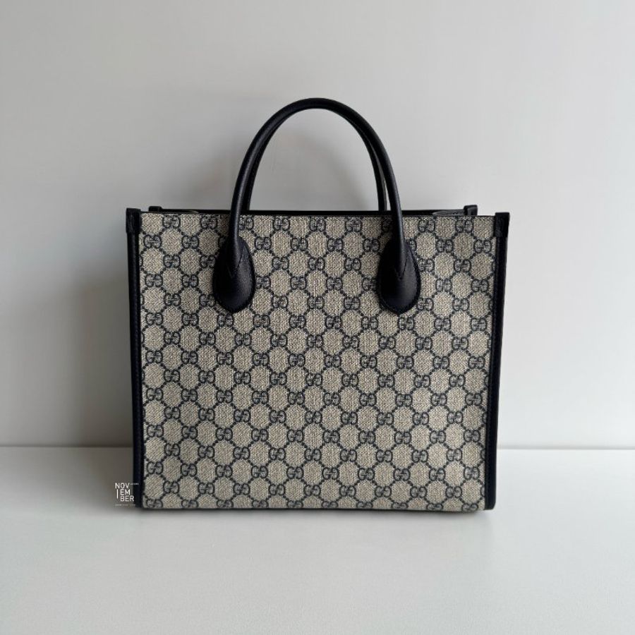 閒置新💙 全配有購證🙌🏻 Gucci 古馳 Tote 老花深藍色-6