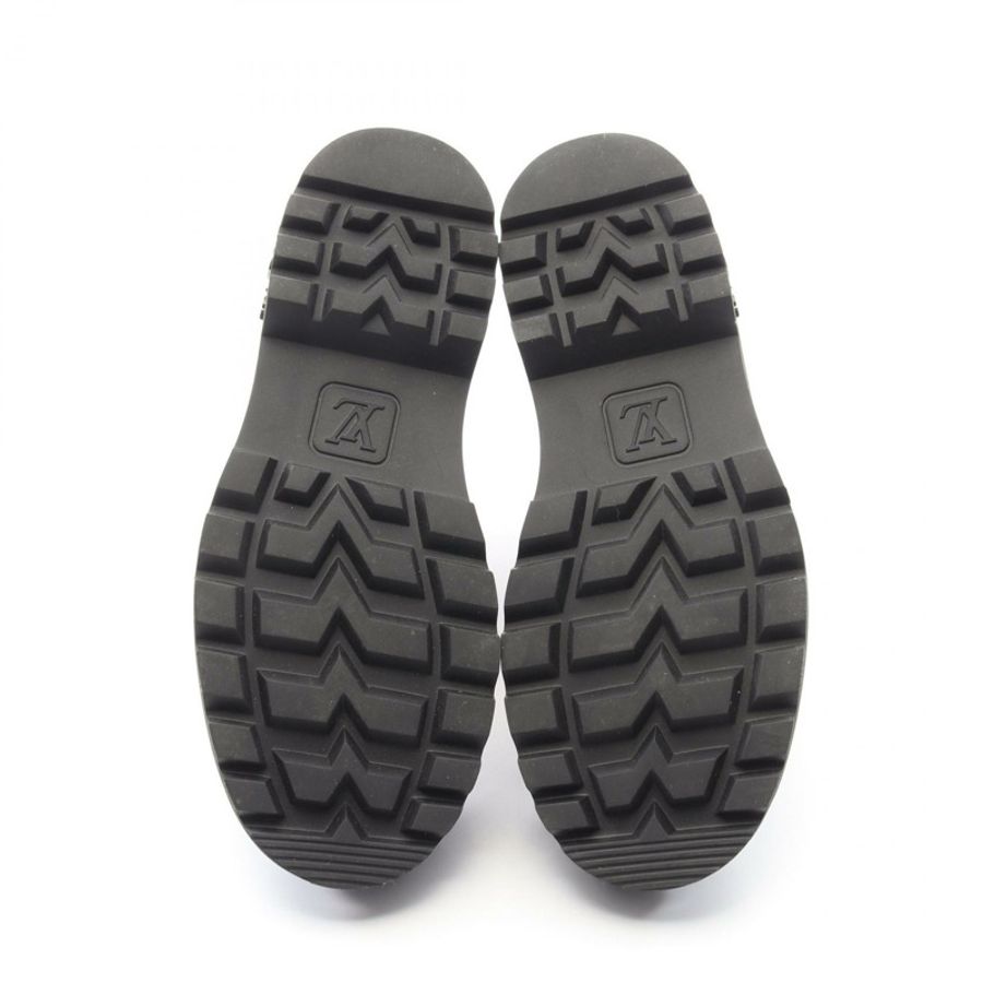 路易威登 LV Ranger Ancre 短靴 #6 Monogram 皮革牛仔布黑色二手-3