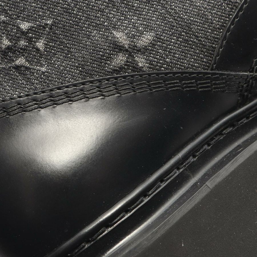 路易威登 LV Ranger Ancre 短靴 #6 Monogram 皮革牛仔布黑色二手-6