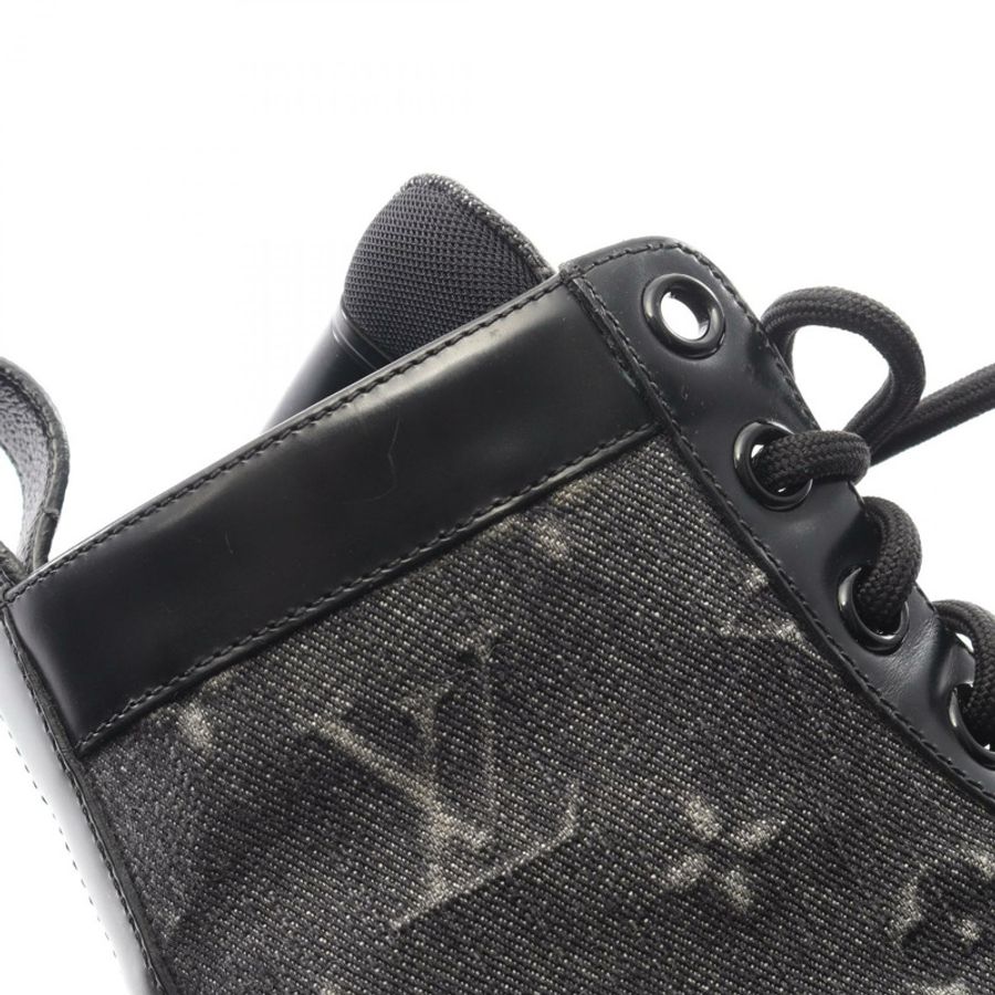 路易威登 LV Ranger Ancre 短靴 #6 Monogram 皮革牛仔布黑色二手-8