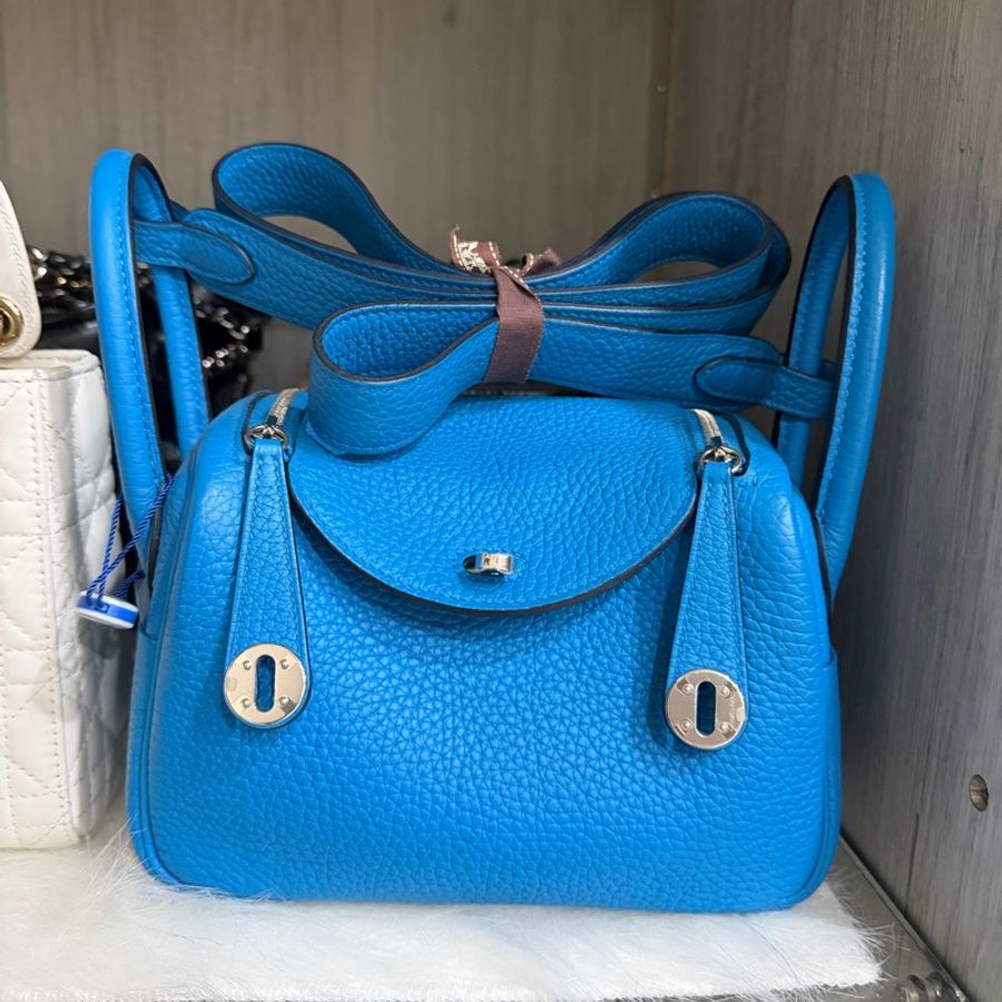 hermes mini lindy藍色 一代閒置品-10