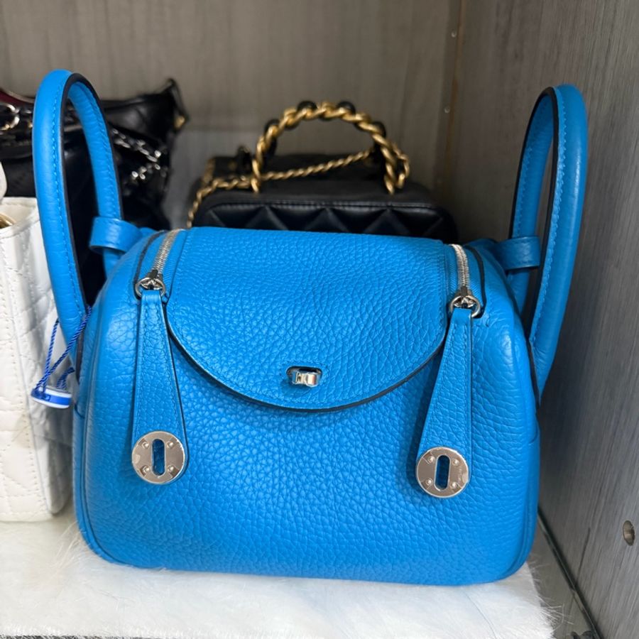 hermes mini lindy藍色 一代閒置品-13