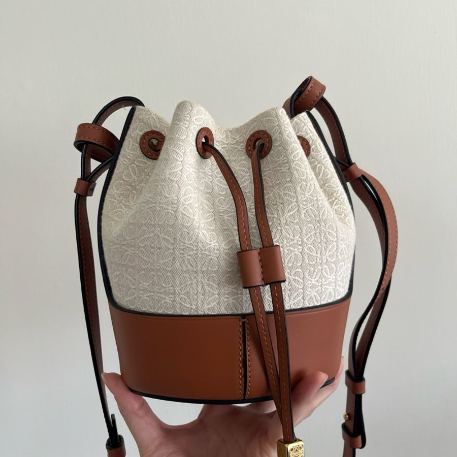 LOEWE 小號花紋水桶包氣球包 SMALL BALLOON BUCKET BAG-0