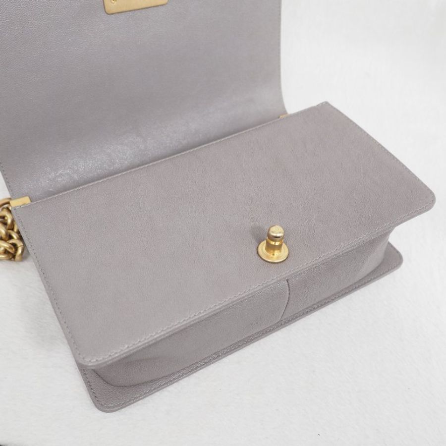 CHANEL Le Boy 25 香灰兒中號灰色 26開-17