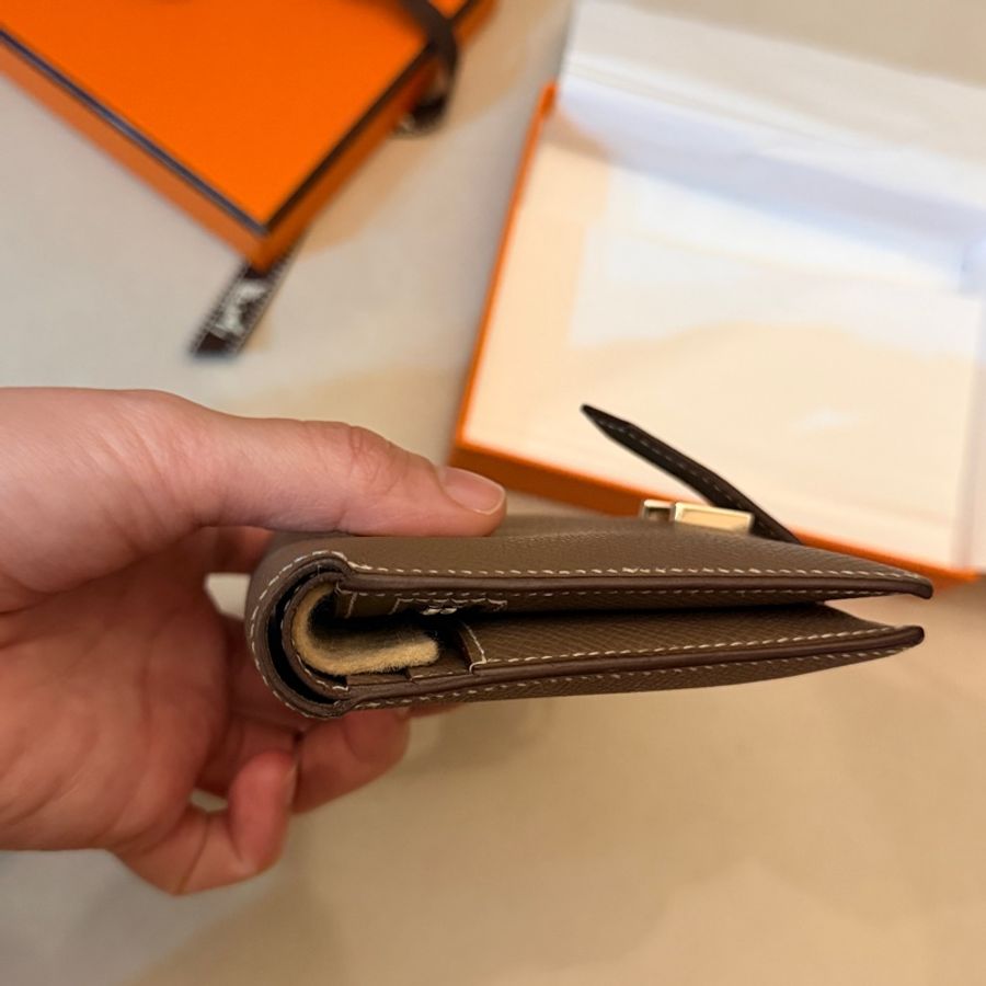 Hermès Bearn大象灰銀扣短夾錢包B刻-12