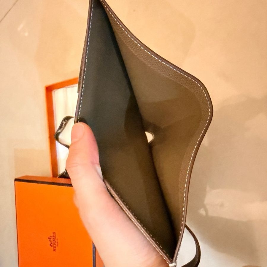 Hermès Bearn大象灰銀扣短夾錢包B刻-16
