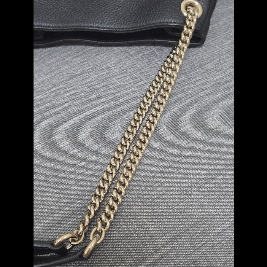 Gucci soho 黑色荔枝牛皮流蘇 肩背包 斜背包 小號-26