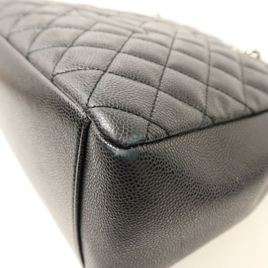 CHANEL 牛皮皮革GST Grand Shopping Tote Bag銀扣鏈帶肩背袋-10