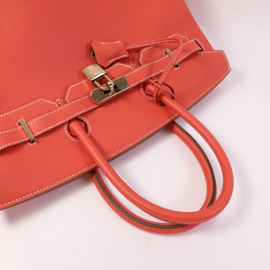 HERMES Epsom皮革Birkin 35金扣手挽袋Rose Juipur-8